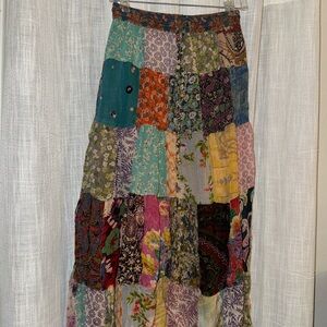 YT | NWT Patchwork Boho Gypsy Flowy Maxi Skirt - Multicolor Size S